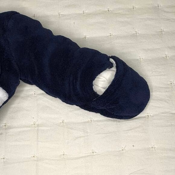 First Wish Infant One Piece Snowsuit Boys 3-6M Blue White Plush Layette Bunting - Picture 4 of 9